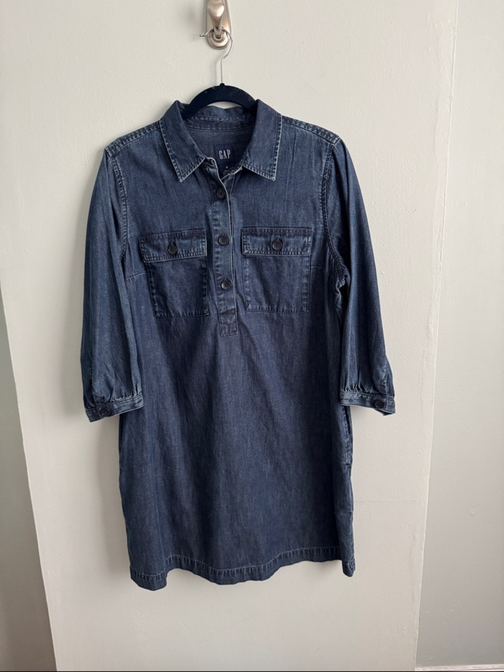 GAP Indigo Denim Shirt Dress with Pockets